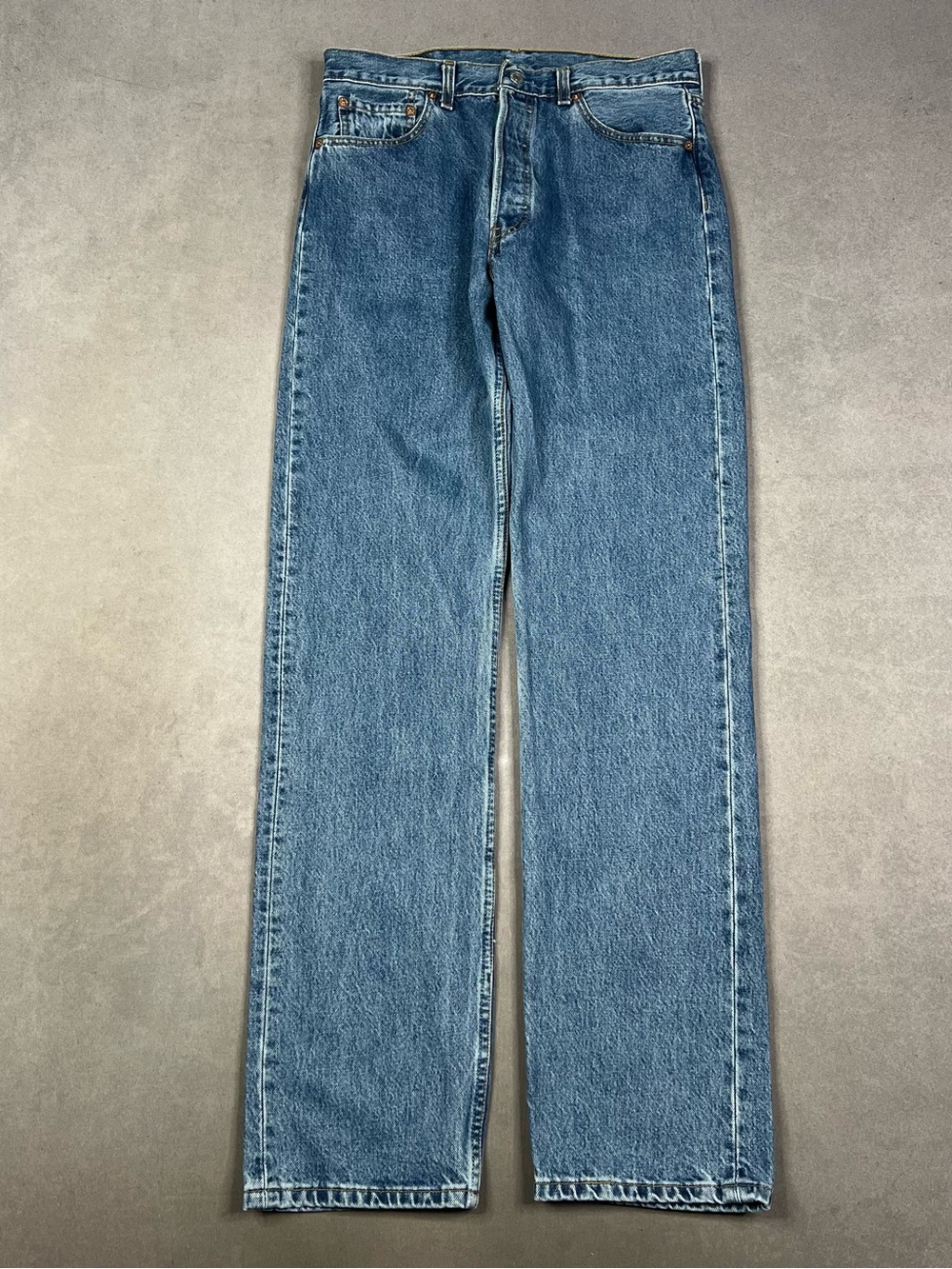 Levi's 501 Vintage Men's Straight Jeans in Medium Blue Denim